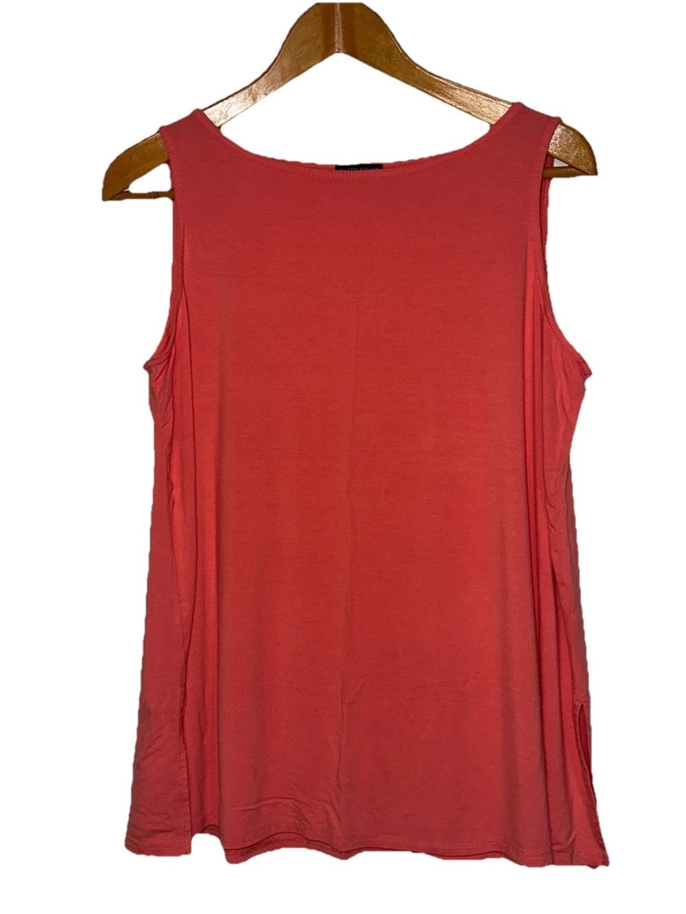 EILEEN FISHER XL Pink/Coral Sleeveless Tunic Tank Top Jersey Casual Closet Basic - Picture 2 of 9